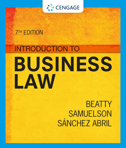 (eBook PDF) Introduction to Business Law
7th Edition (eBook PDF) Introduction to Business Law
7th Edition