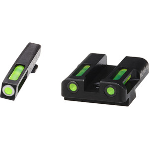 HIVIZ LiteWave H3 Handgun Sight Glock 9mm/40S&W Green Litepipes White Front Ring HIVIZ LiteWave H3 Handgun Sight Glock 9mm/40S&W Green Litepipes White Front Ring