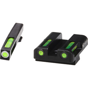 HIVIZ LiteWave H3 Handgun Sight Glock 45/10mm Green Litepipes White Front Ring HIVIZ LiteWave H3 Handgun Sight Glock 45/10mm Green Litepipes White Front Ring