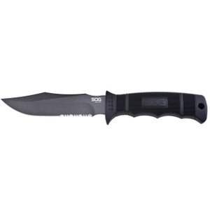 SOG SEAL Pup Fixed 4.75" Powder Coated Combo Blade GRN Handles Kydex Sheath SOG SEAL Pup Fixed 4.75" Powder Coated Combo Blade GRN Handles Kydex Sheath