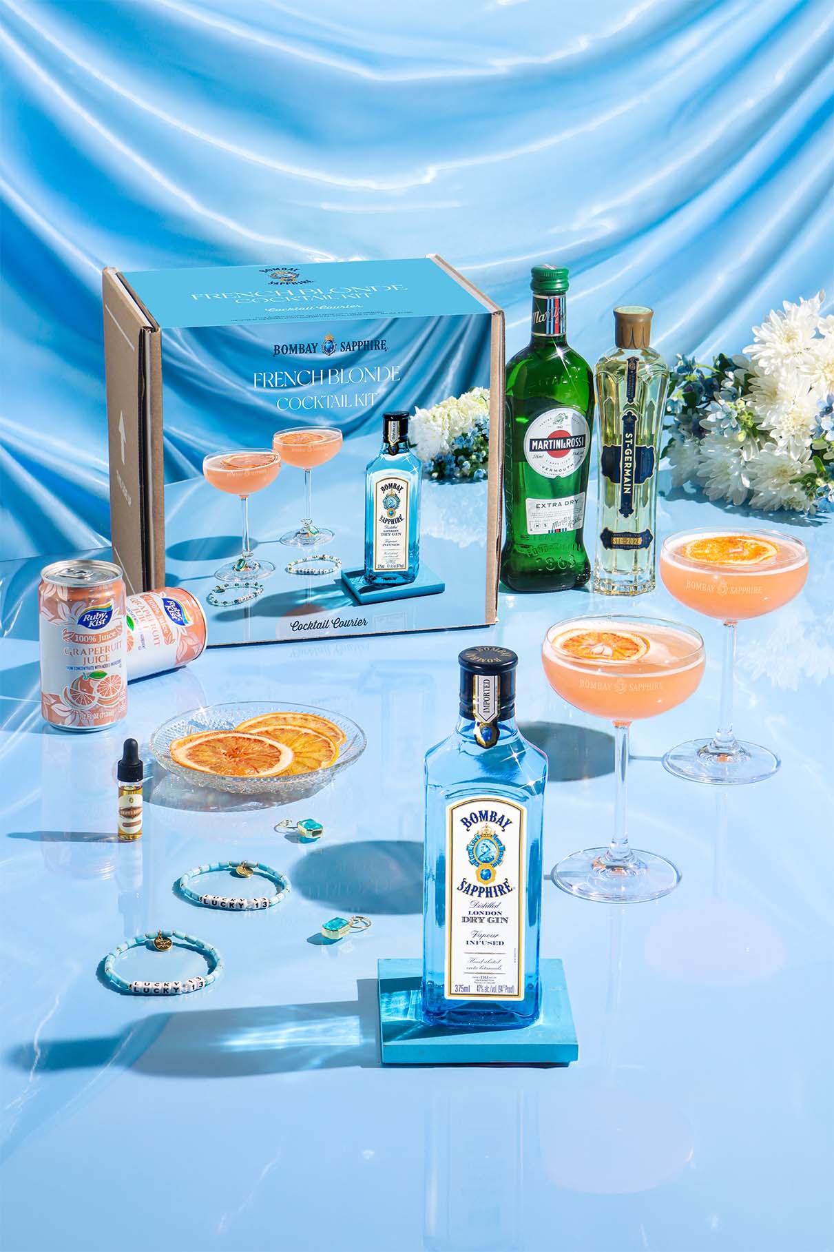 Bombay Sapphire French Blone Cocktail Kit Content