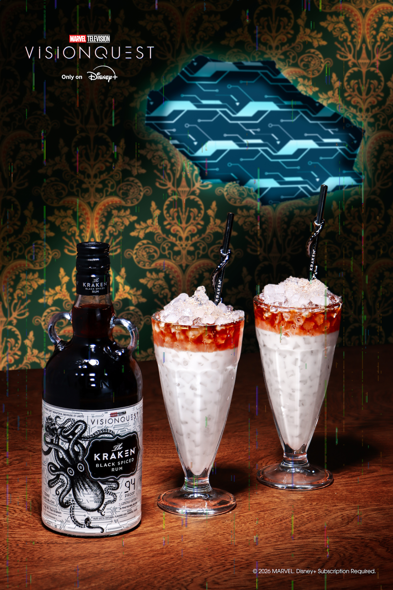 The Kraken Rum x Marvel Television VisionQuest Glitch Mode Cocktail