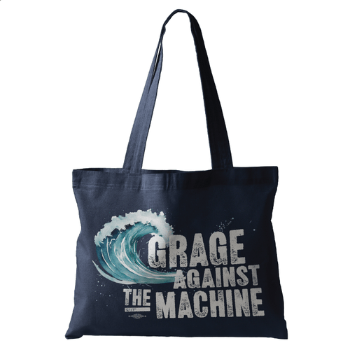 Grage Against The Machine (Navy Canvas Tote)