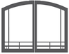 Empire Hearth 42" Vent-Free Hammered Pewter Mission Arch Door Set VBR42GMHP