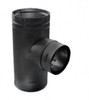 DuraVent 3" Black Galvalume Pellet Stove Single Increaser Tee w/ Cleanout Cap 4PVPT3B1