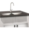 Fire Magic 3837 Stainless Steel Undermount Double Sink — sink only; faucet and cabinetry shown sold separately