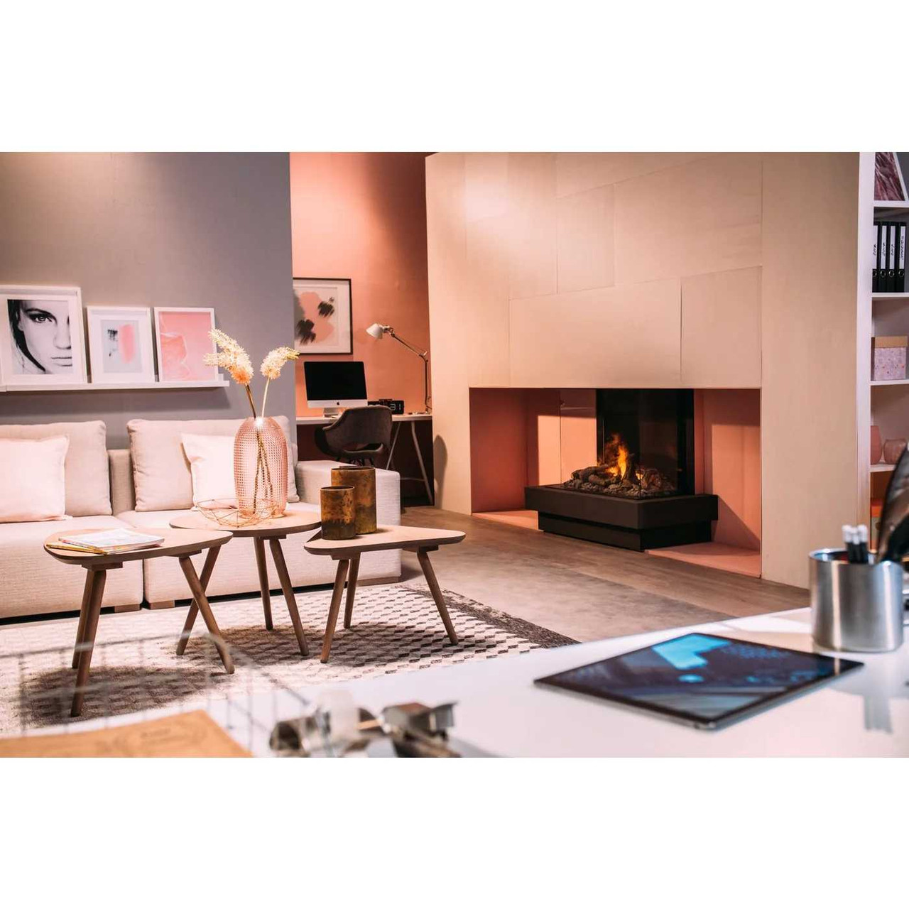 Faber e-MatriX Bay Built-in Water Vapor Electric Fireplace FEF3226L3