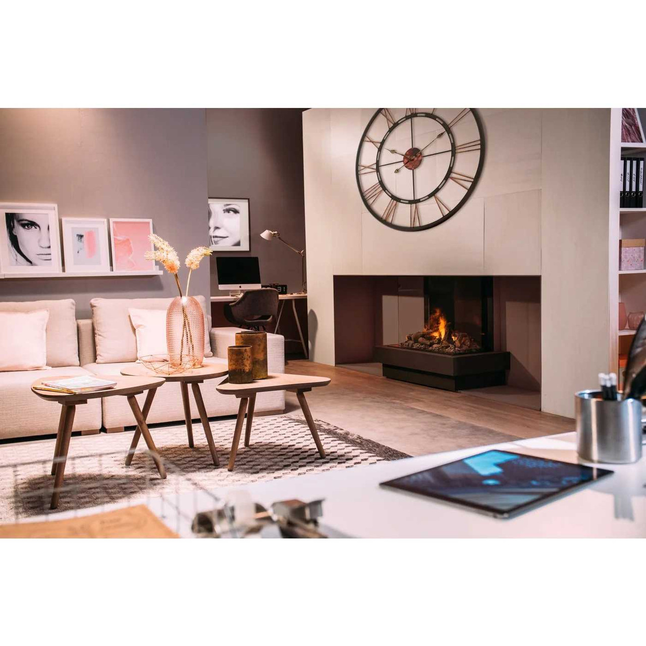 Faber e-MatriX Bay Built-in Water Vapor Electric Fireplace FEF3226L3