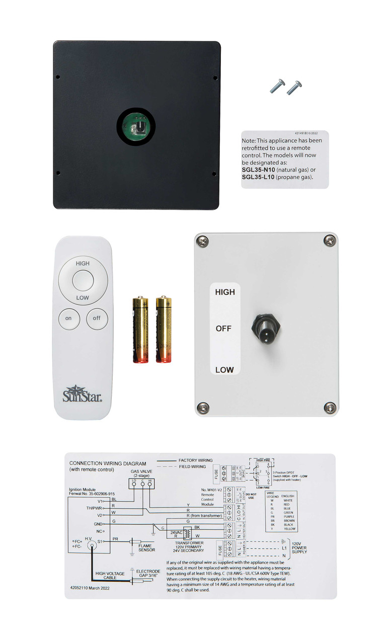 SunStar SGL35 Two-Stage Remote Control Retrofit Kit  44640010