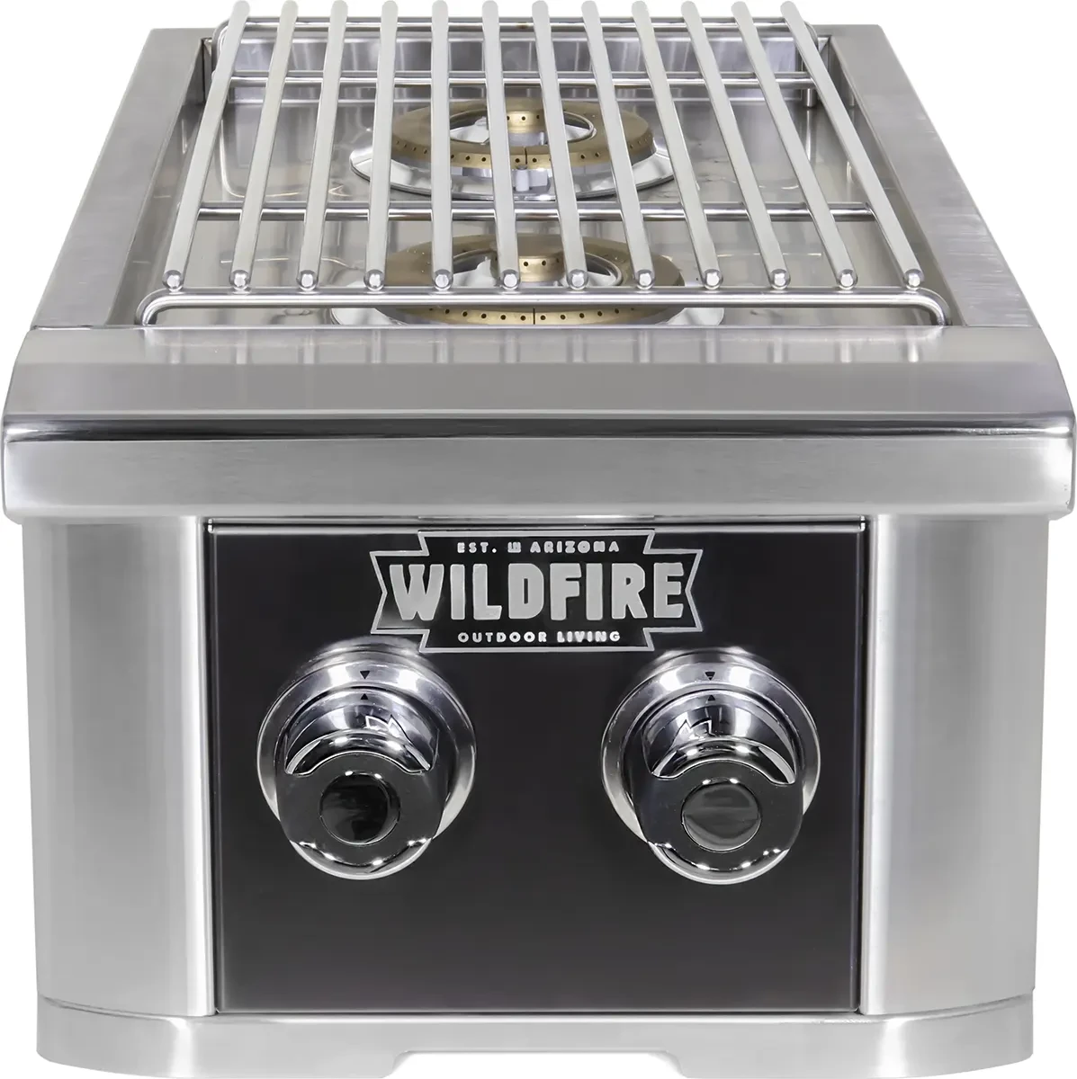 Wildfire Ranch Pro Double Side Burner 304 Black Stainless Steel Propane - WFDBLSBRN-BSS-LP