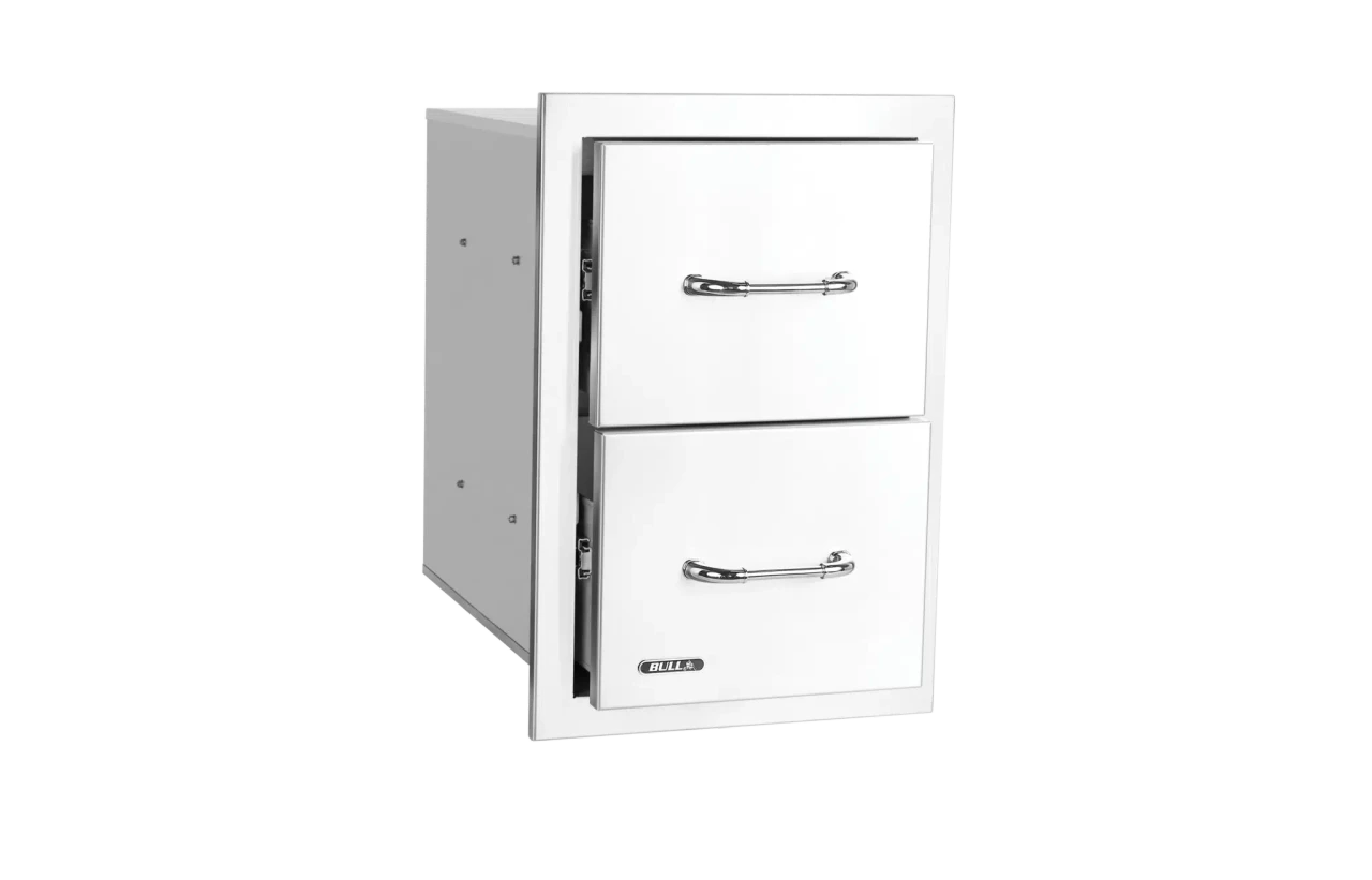 Bull Stainless Steel Double Drawer w/ Reveal  56990