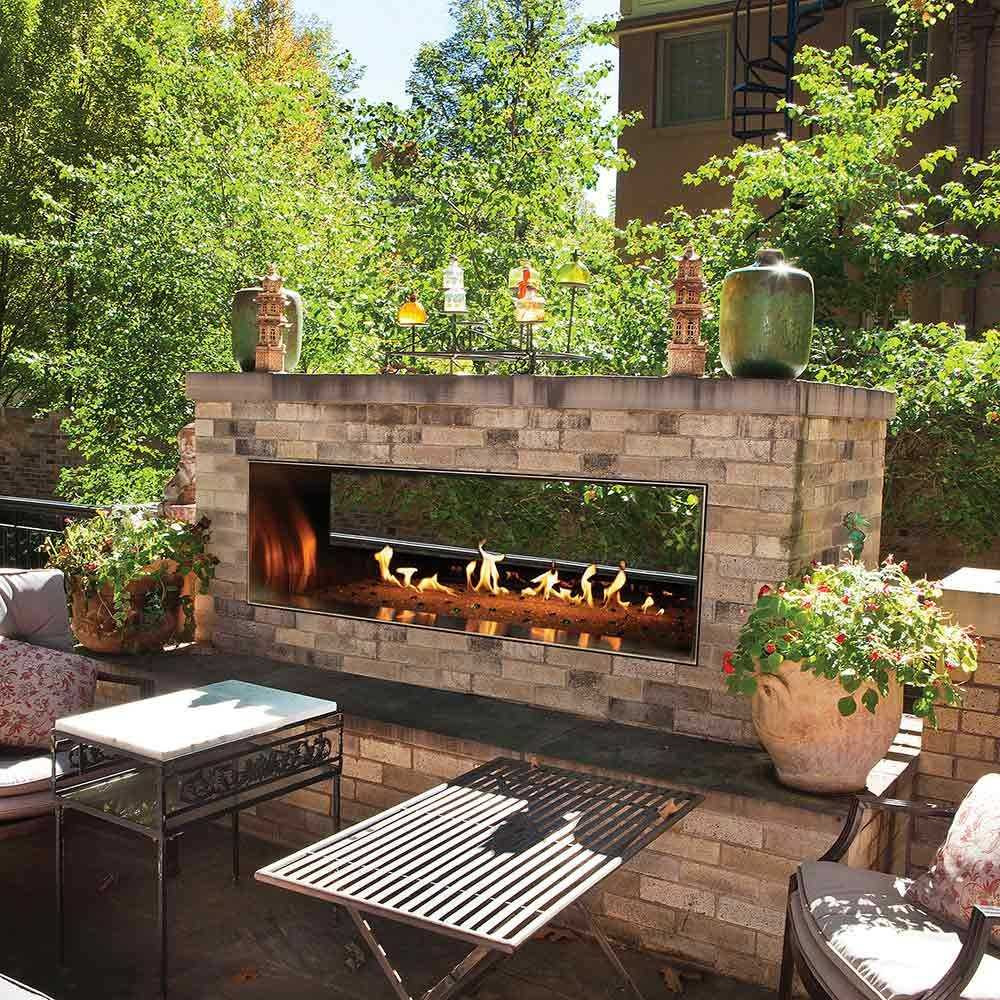 Carol Rose 60" Outdoor Linear See-Through Ventless Gas Fireplace OLL60SP12S