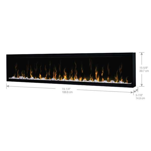 Dimplex Ignite XLF 74" Built-In Linear Electric Fireplace XLF74