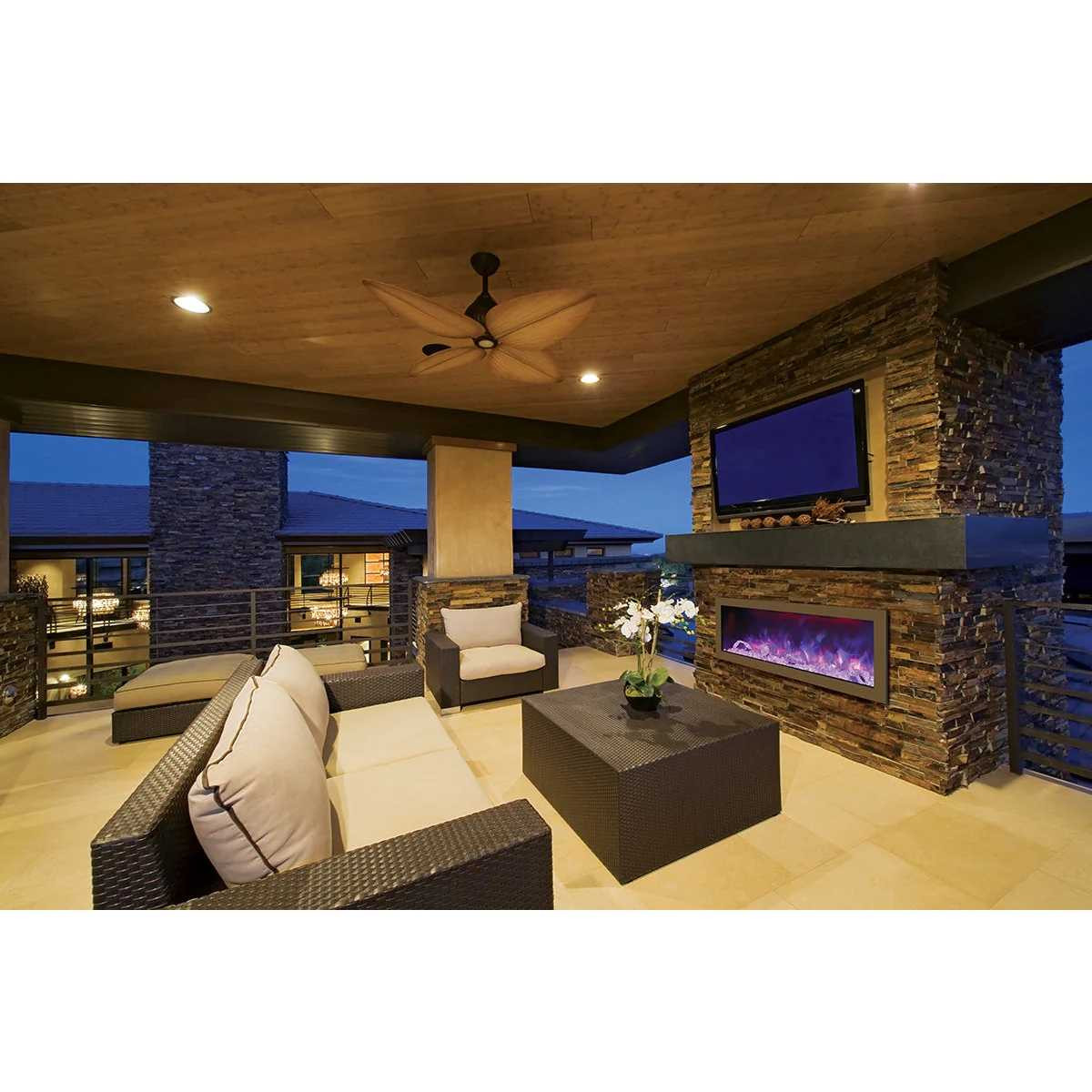 Amantii 50" Panorama Slim Indoor/Outdoor Electric Fireplace BI-50-SLIM-OD