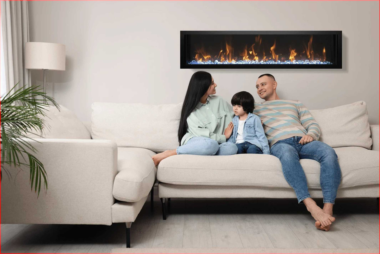 Amantii 88" Panorama Slim Electric Fireplace BI-88-SLIM-OD