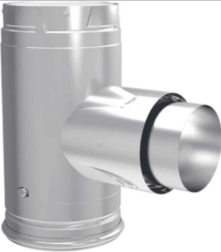 DuraVent 3" Galvalume Pellet Stove Increaser Tee Adapter w/ Cleanout Cap 3PVPTADX41