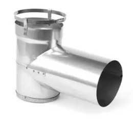 DuraVent 4" Tee with 3" Snout, SS (1-Piece) (Tee Cap sold seperately) TFPL4-R