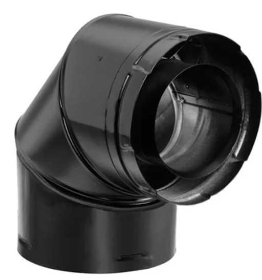 Duravent 5"/8"Double Wall Black Galvalume 90 Degree Elbow 58DVA-E90B