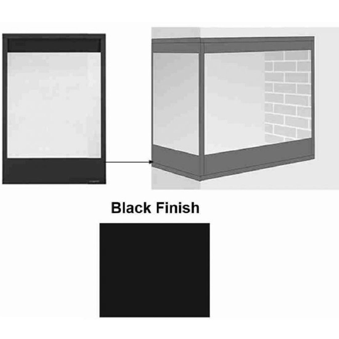 HHT Black Corner end panel Firescreen front COREP-36BK