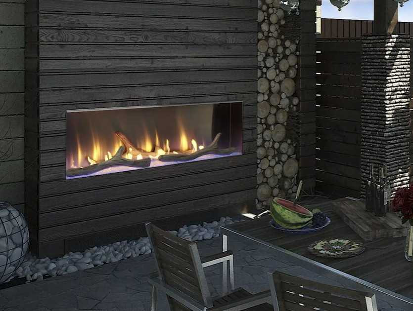 Majestic Lanai 72" Outdoor Natural Gas Linear Fireplace ODLANAIG-72