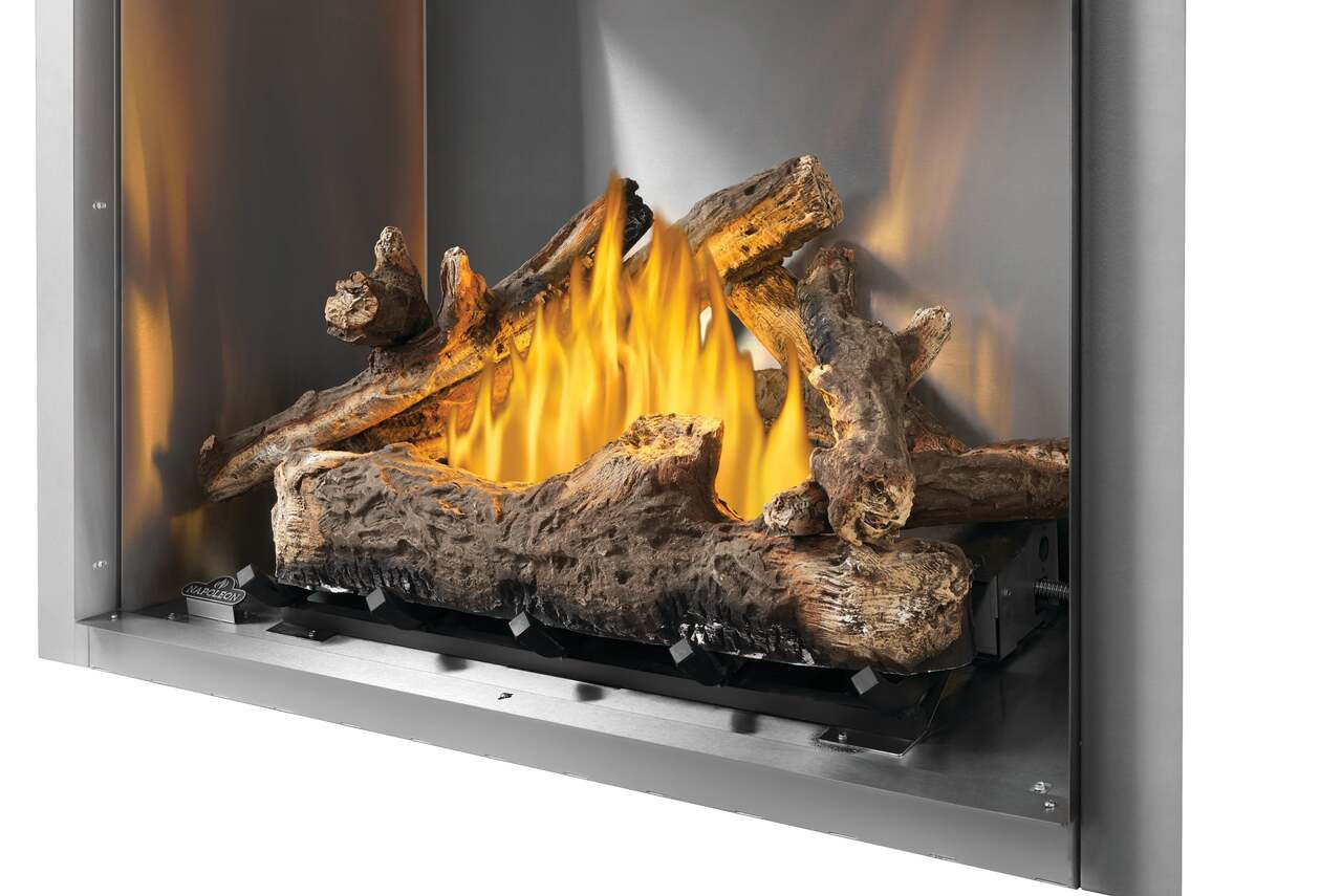 Napoleon Riverside 36-Inch Oak Log Kit OLKRS36 installed in separately sold fireplace