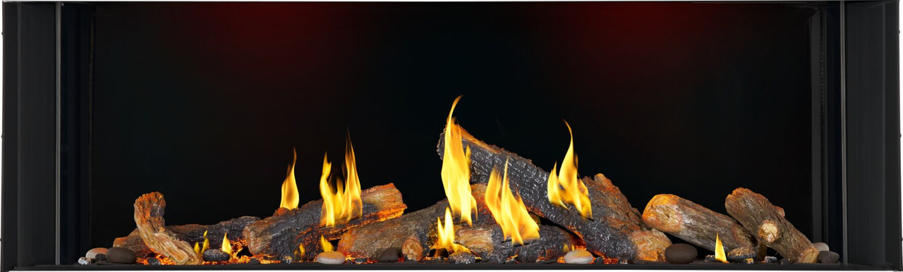 Napoleon Tall Bay Luxuria 62-Inch Natural Gas Fireplace TLVX62LBN with separately sold Luminous log kit