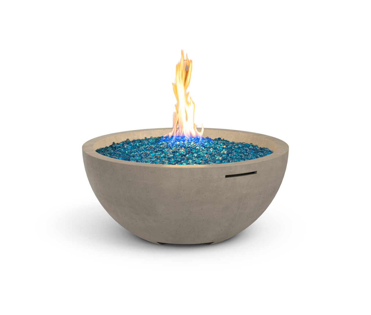 American Fyre Designs 36-inch fire bowl in Smoke; decorative media shown sold separately