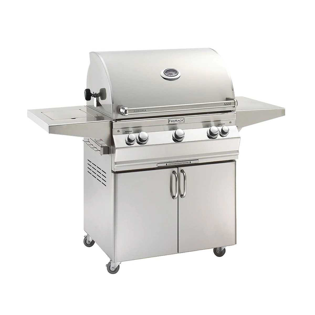 Fire Magic Aurora 30" Portable Grills with Analog Thermometer & Single Side Burner A660s
