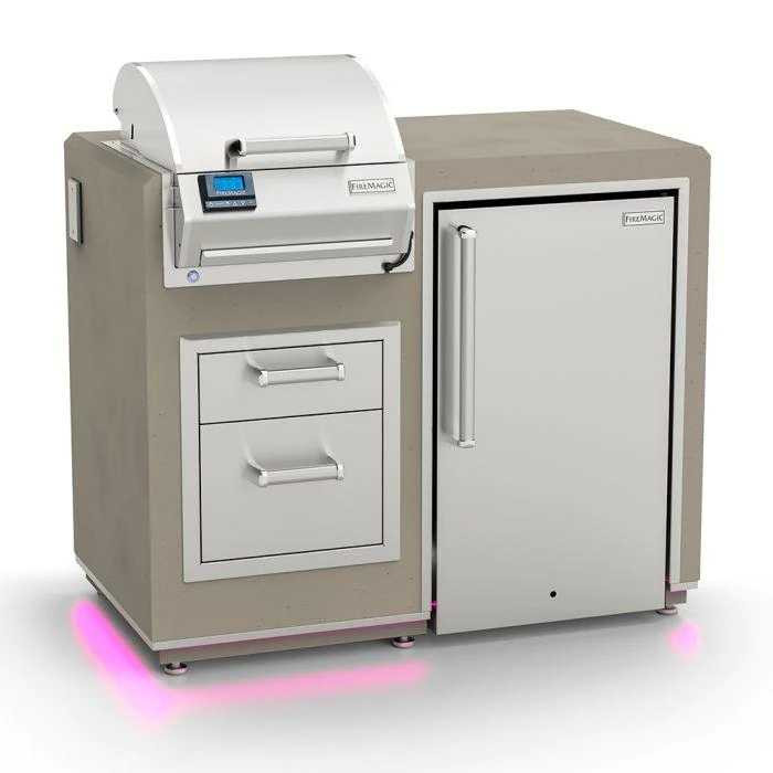 Fire Magic 44" Electric Grill Island Bundle with Refrigerator & Double Drawers ID251-R-44SM