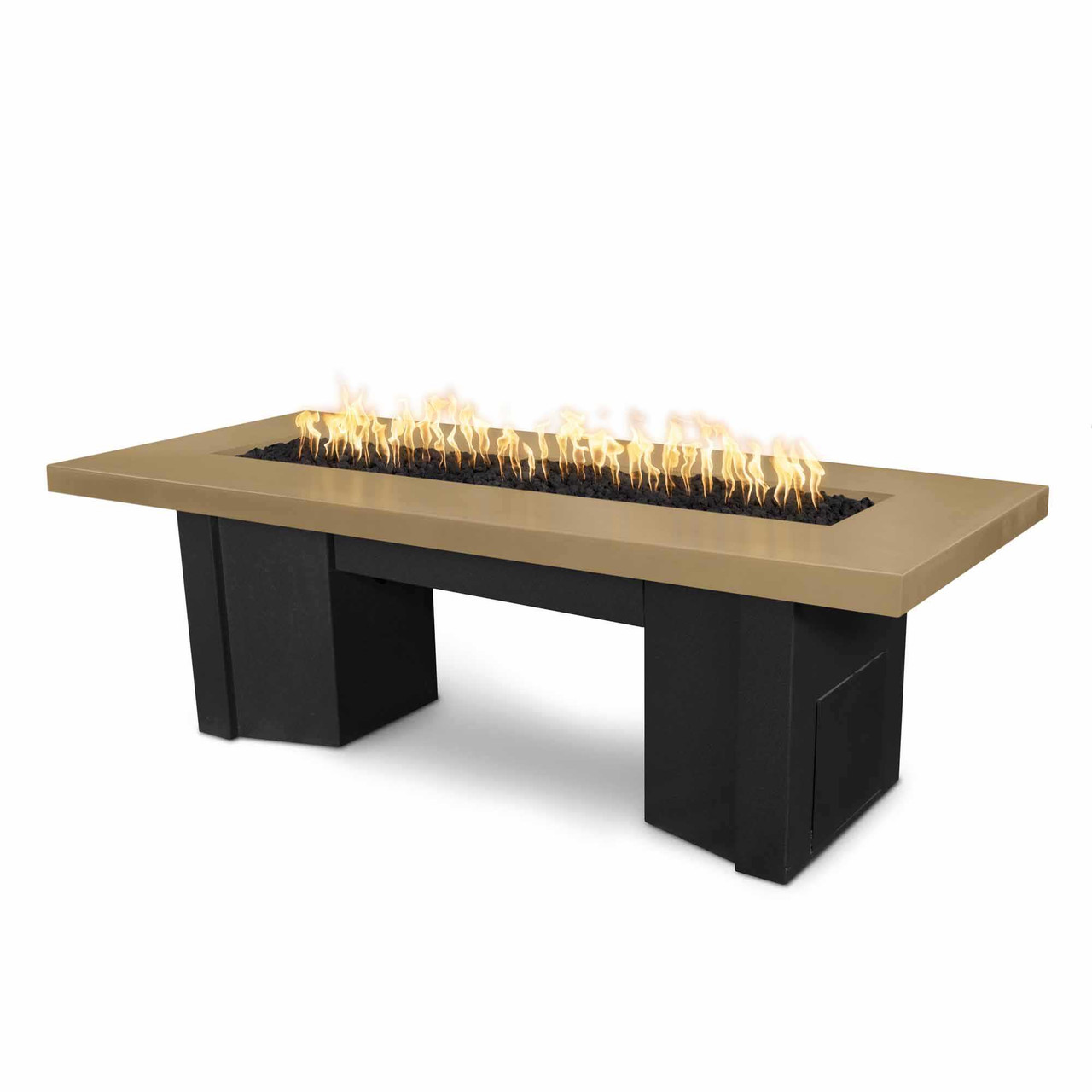 The Outdoor Plus 96-inch GFRC Alameda Fire Table - BRN/BLK - FSML - NG