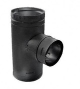 DuraVent 3" Black Galvalume Pellet Stove Single Increaser Tee w/ Cleanout Cap 4PVPT3B1
