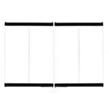 Empire Hearth 36" Black Standard Bi-Fold Glass Doors with Wood Handles BDW36BL