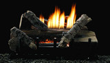 Empire Hearth 30" Vent-Free Whiskey Propane Thermostatic Manual Ignition Refractory Log Set and Burner VFDT30LBWP
