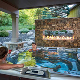 Outdoor Greatroom 72" Ready-to-Finish See-Through Outdoor Gas Fireplace RSTL-72DNG