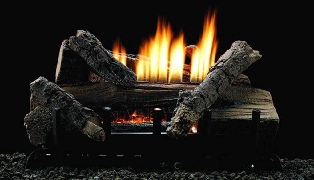 Empire Hearth 24" Vent-Free Whiskey Natural Gas Thermostatic Manual Ignition Refractory Log Set and Burner VFDT24LBWN