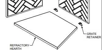HHT 36" Firebrick Yellow Hearth Refractory SRV4059-693