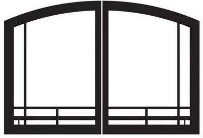 Empire Hearth 36" Vent-Free Black Mission Arch Door Set VBR36TMBL