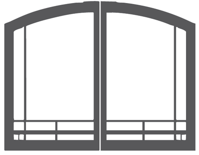 Empire Hearth 32" Vent-Free Hammered Pewter Mission Arch Door Set VFR32SMHP