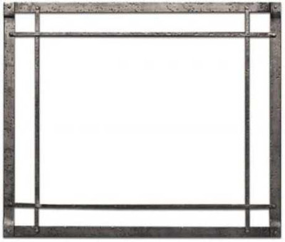 Empire Hearth Distressed Pewter Forged Rectangle Iron Inset DFI34RDP