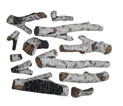 Amantii 12-Piece Large Birch Log Set | DESIGN-MEDIA-BIRCH-12PCE-LARGE
