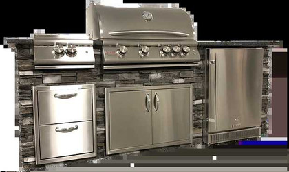 TRU Innovative Outdoor 8 ft. Pro Grill Island Package