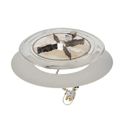 Outdoor Greatroom Round Crystal Fire Plus Gas Burner Insert and Plate Kit BP30R