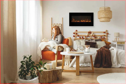 Amantii 26" Wall Mount/Flush Mount Electric Fireplace WM-FM-26-3623-BG