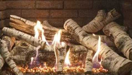Empire Hearth 40" Birch 10 piece Direct Vent Burncrete Log Set LS40CBB