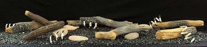 Empire Hearth 7piece Rustic Log Set with 11 Rocks and 5 Stainless Steel Coils LSM1THF