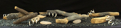 7piece Rustic Log Set with 11 Rocks and 5 Stainless Steel Coils LSM1THF