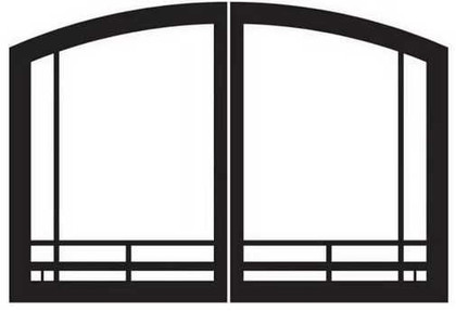 Empire Hearth 32" Vent-Free Black Mission Arch Door Set VBR32TMBL