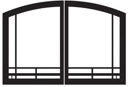 Empire Comfort Systems 36" Vent-Free Black Mission Arch Door Set VBR36GMBL