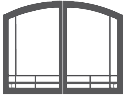 Empire Hearth 42" Vent-Free Hammered Pewter Mission Arch Door Set VBR42GMHP
