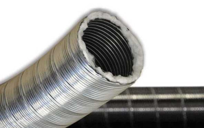 DuraVent 6" x 25' Insulated Stainless Steel Flex Liner with Connectors, Top Plate and Cap SF6-25CKTINS-SC